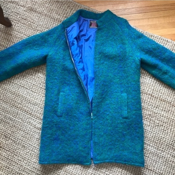 Vintage mohair/ wool blend zip coat. Hand woven in Ireland. - Picture 5 of 13